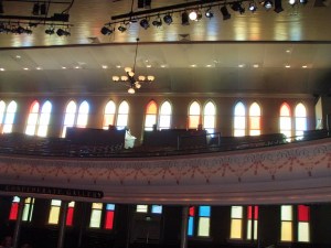 Stained Glass inside the Ryman Auditorium