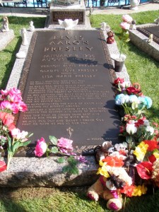 Elvis and his parents are buried in the Meditation Garden.
