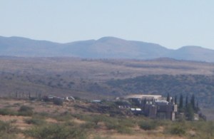 From a distance Arcosanti looks like a scene from a Mad Max movie